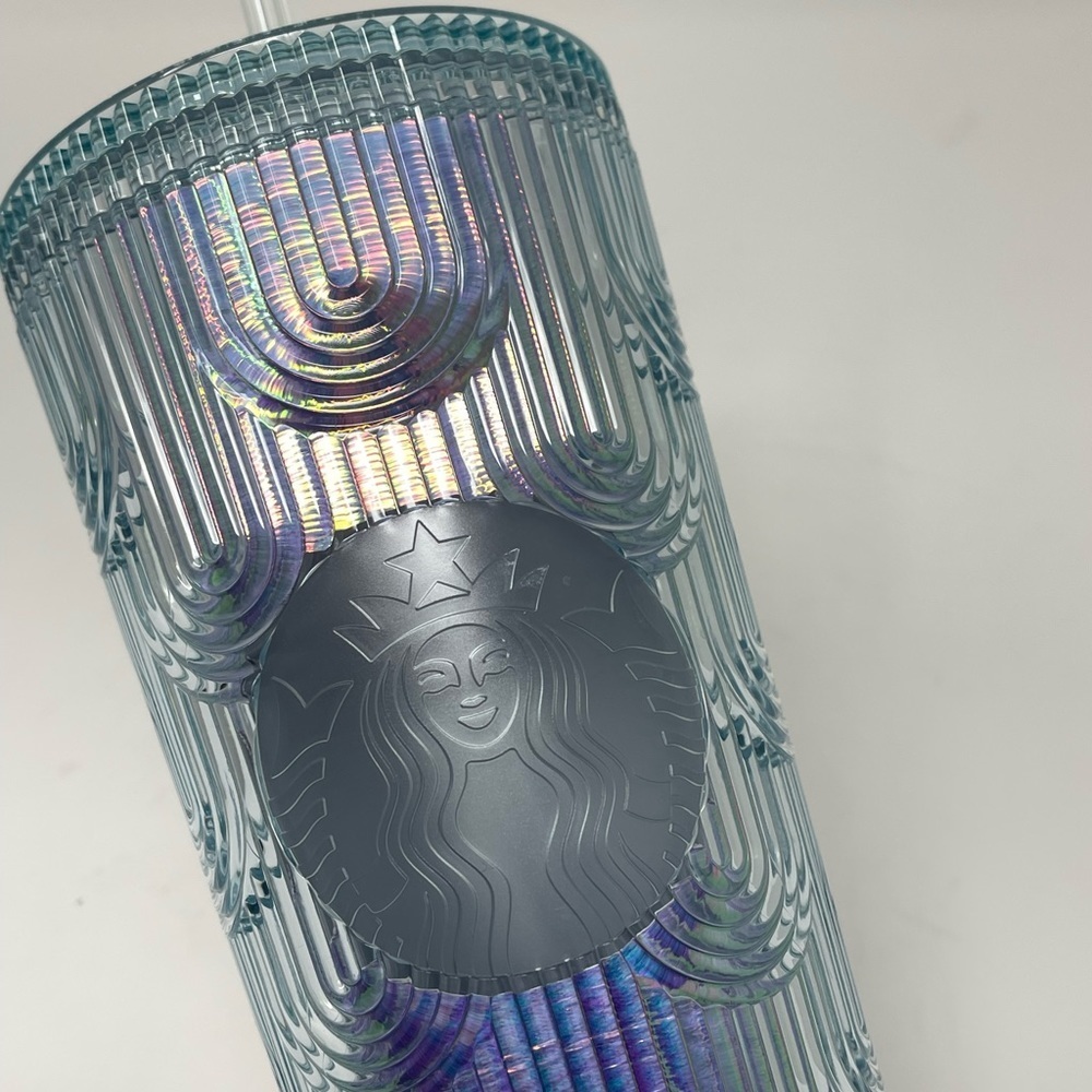 LV #  STARBUCKS IRIDESCENT 24oz COLD TRAVEL CUP SIREN LOGO 2022 - Picture 2 of 2